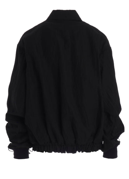 MIXED WEAVE TWILL SHIRRING SLEEVE JACKET