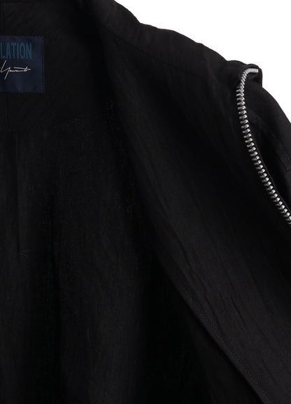 MIXED WEAVE TWILL SHIRRING SLEEVE JACKET