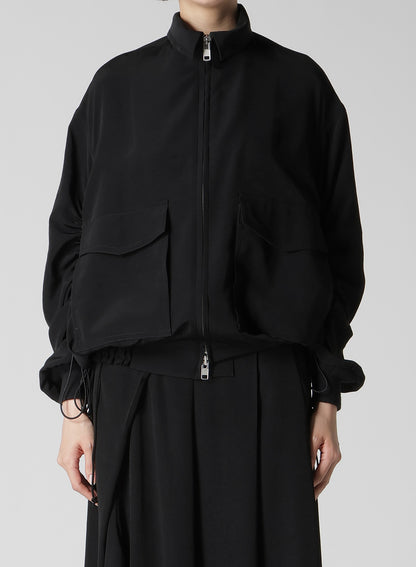 TA/PE CREPE DE CHINE SHIRRING SLEEVE JACKET