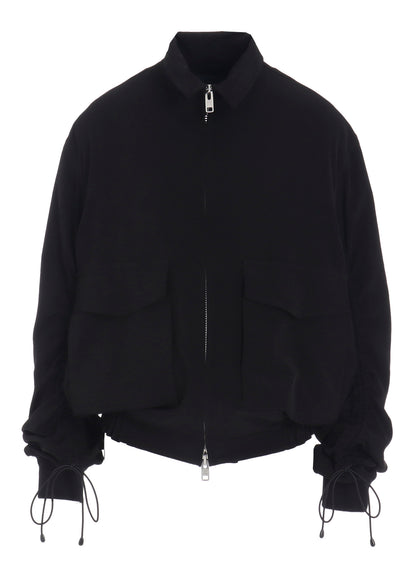 TA/PE CREPE DE CHINE SHIRRING SLEEVE JACKET