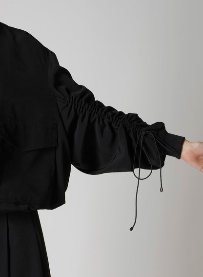 TA/PE CREPE DE CHINE SHIRRING SLEEVE JACKET