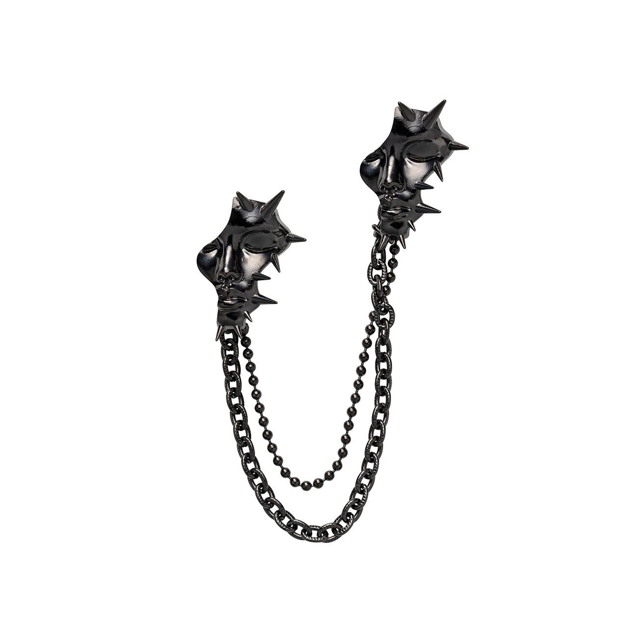 BRASS GUNMETAL SPIKE NOIR BROOCH