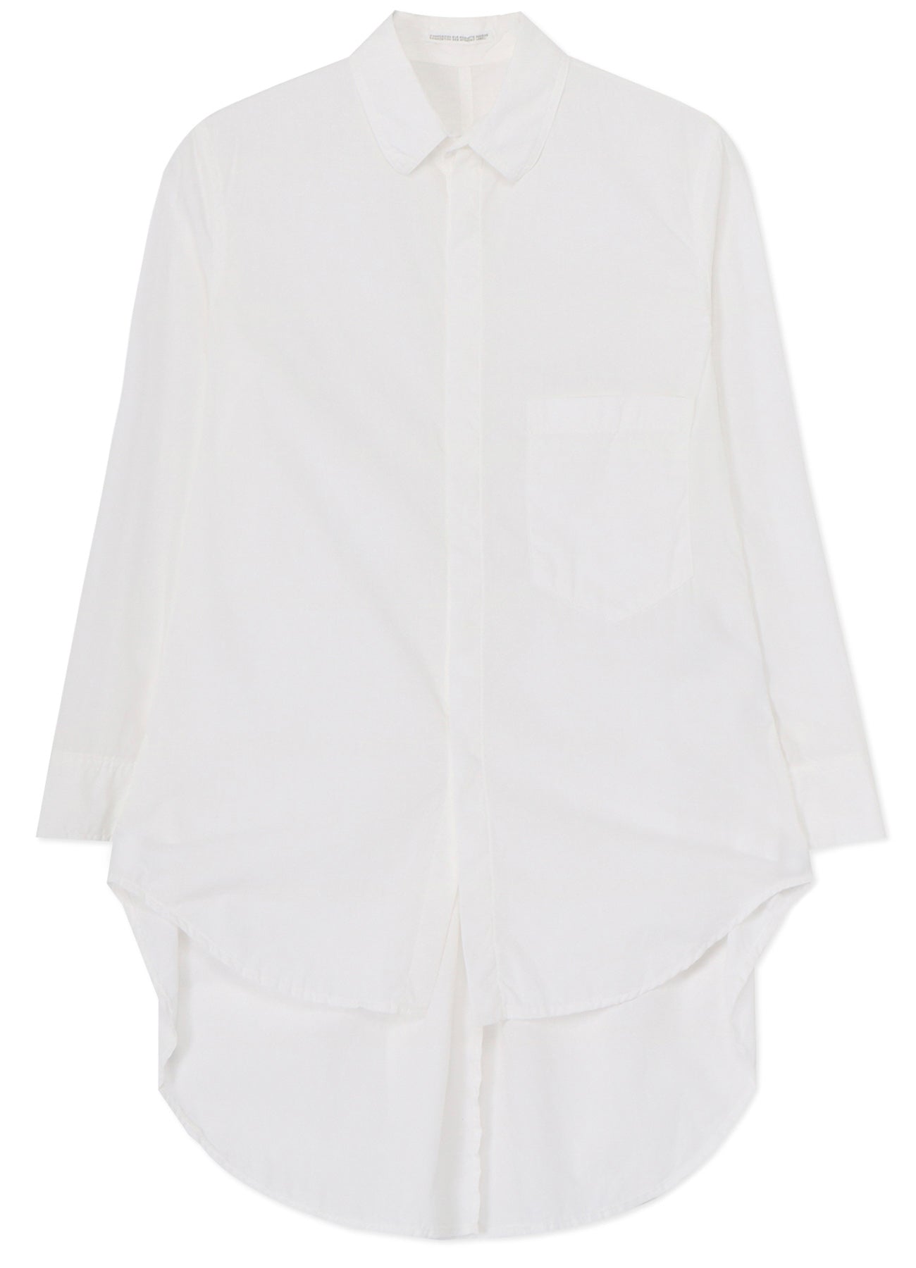 COTTON BROAD HIDDEN BUTTON LONG BLOUSE