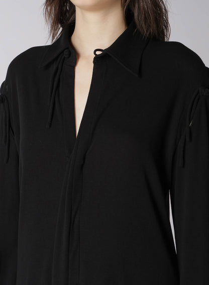 SUPIMA HIGH-TWISTED MILANO RIB DECONSTRUCTED RIBBON DRESS