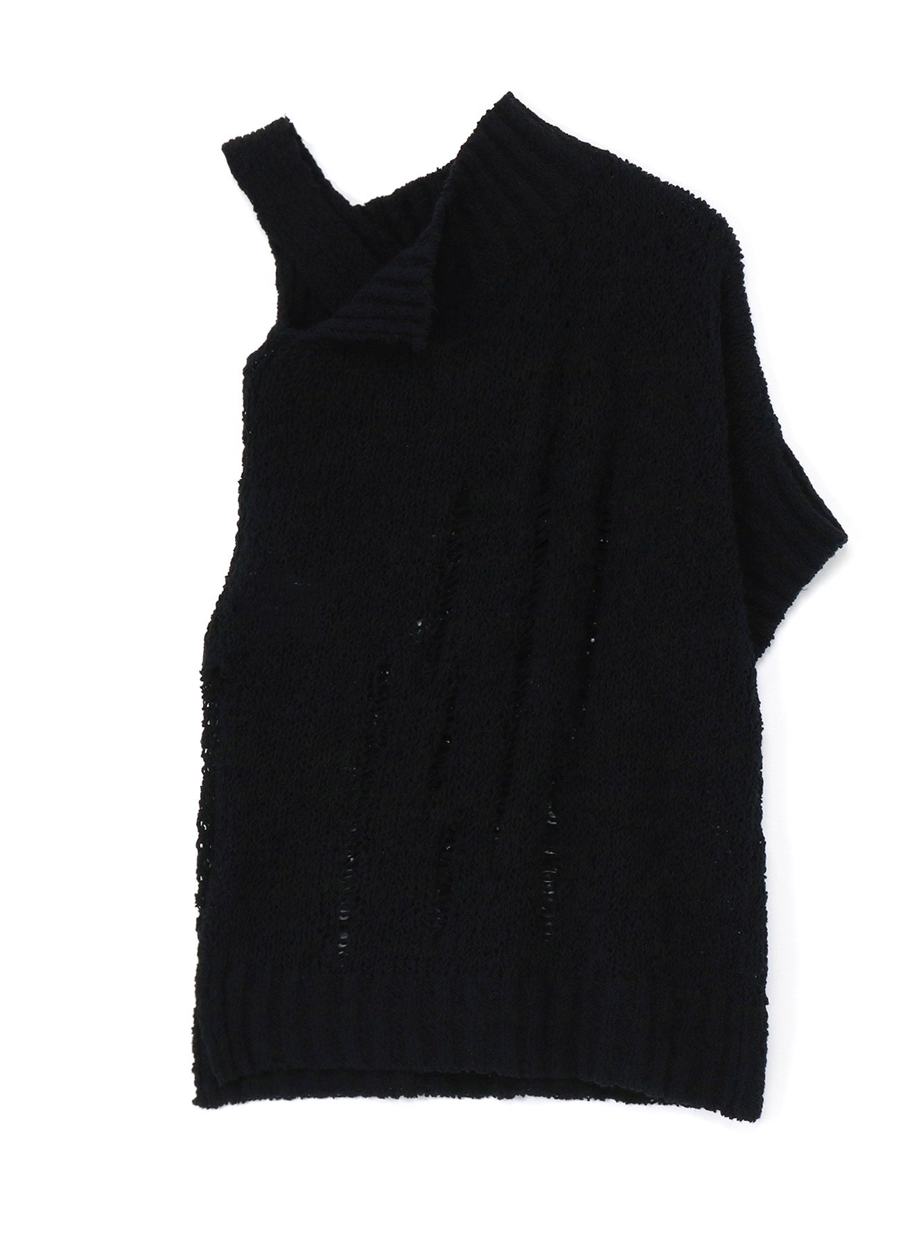 3G PLAIN STITCH/SLIP STITCH ASYMMETRIC SLV PULLOVER