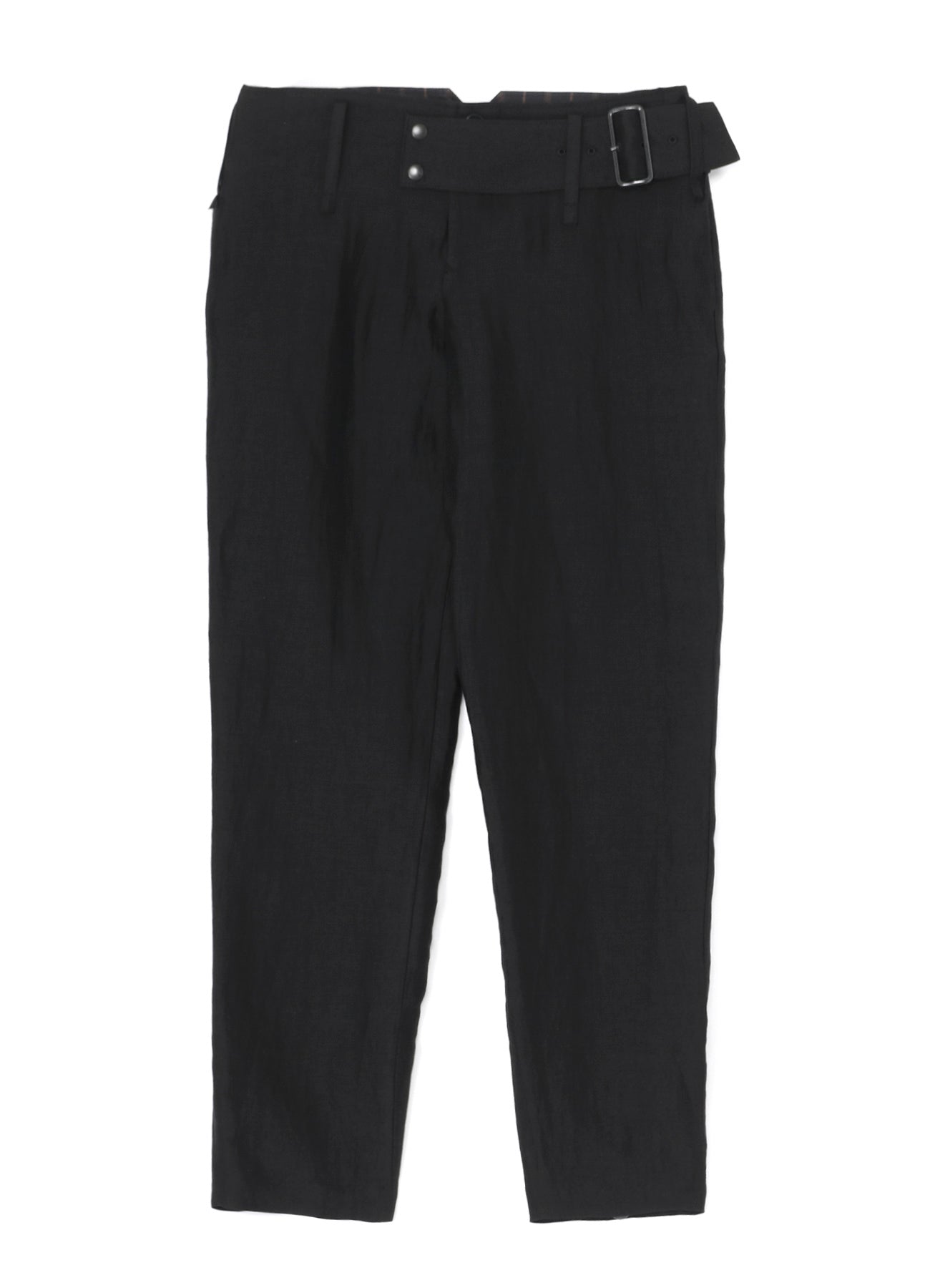 HIGH TWISTED GABARDINE LOW-RISE BELTED PANTS