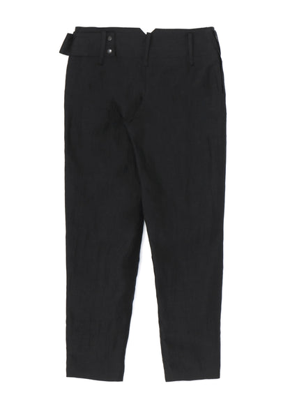 HIGH TWISTED GABARDINE LOW-RISE BELTED PANTS