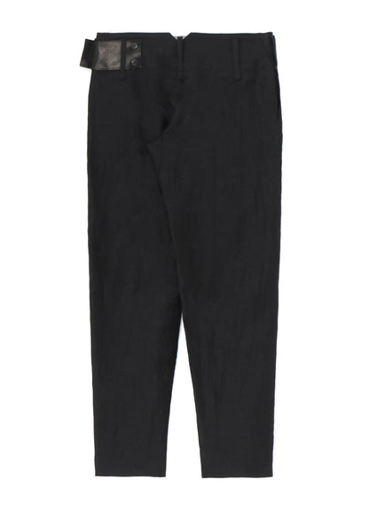 HIGH TWISTED GABARDINE LOW-RISE BELTED PANTS