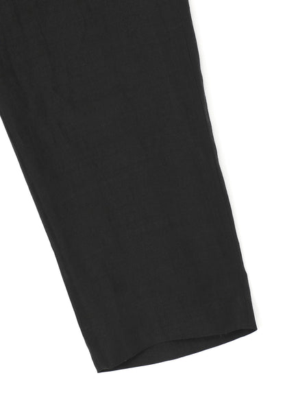 HIGH TWISTED GABARDINE LEATHER DETAIL PANTS