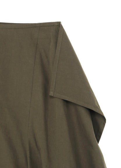 30/-COTTON TWILL DRAPE DETAIL SKIRT PANTS