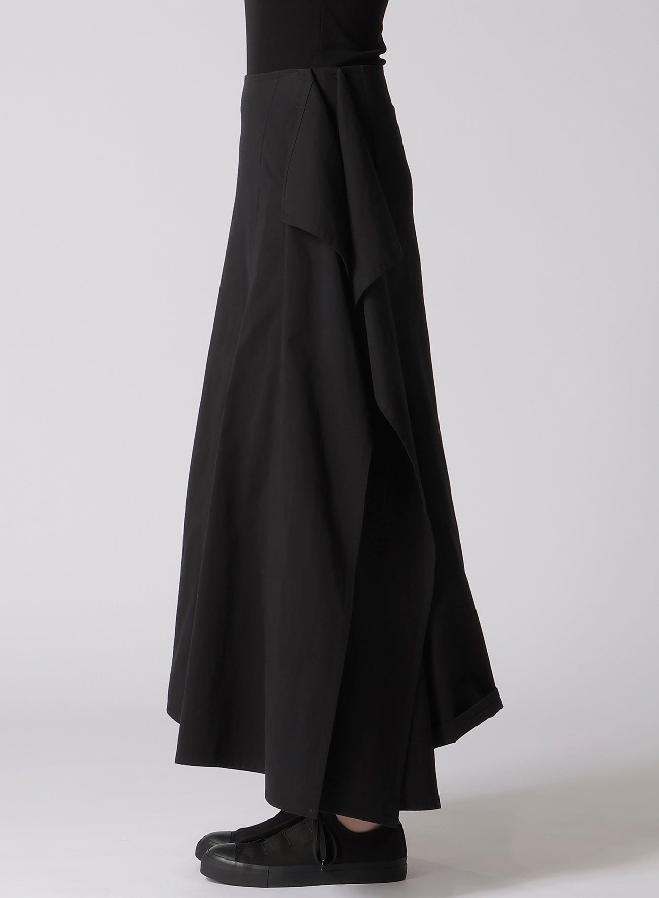 30/-COTTON TWILL DRAPE DETAIL SKIRT PANTS