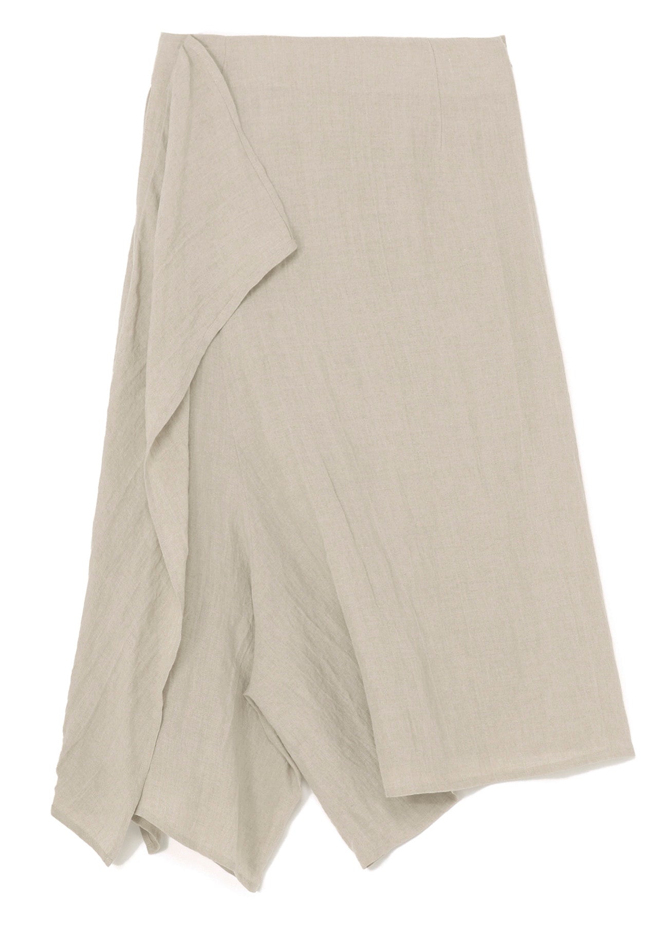 NATURAL WASHED LINEN DRAPE DETAIL SKIRT PANTS