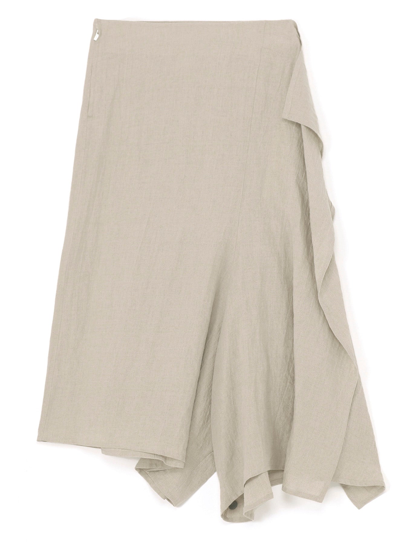 NATURAL WASHED LINEN DRAPE DETAIL SKIRT PANTS