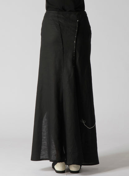 LINEN CLOTH L ROUND HEM SKIRT