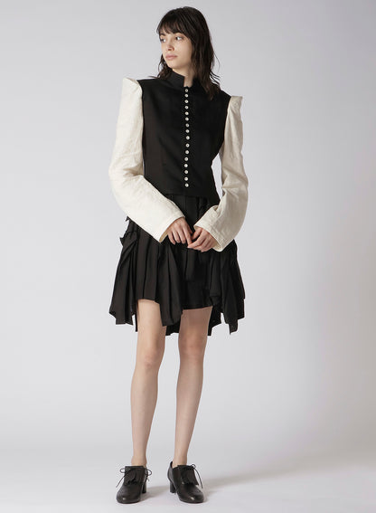 CELLULOSE/Ra TWILL PLEATED SHORT SKIRT