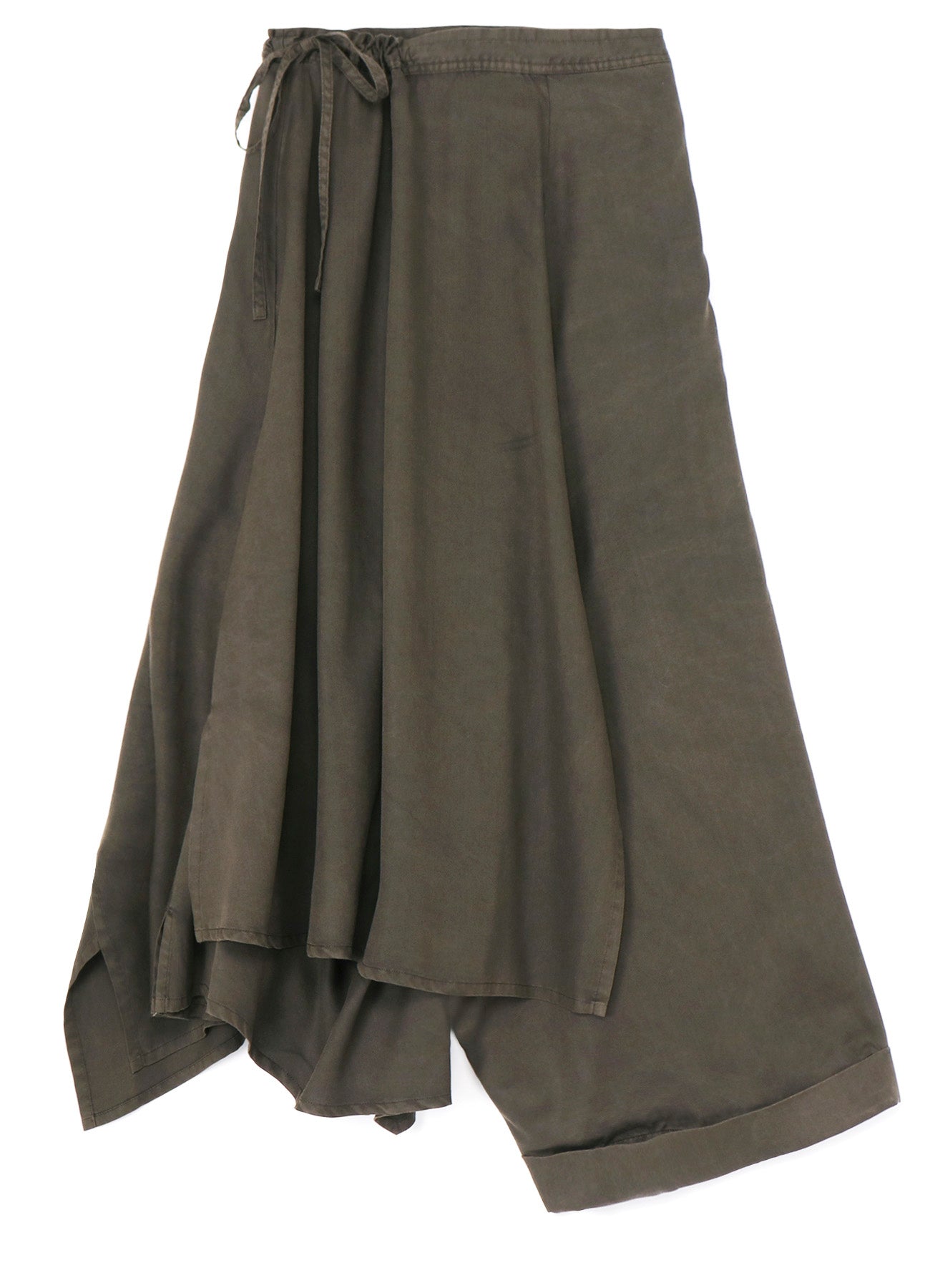 TENCEL PIGMENT DYEING DRAPED GATHED DETAIL SKIRT