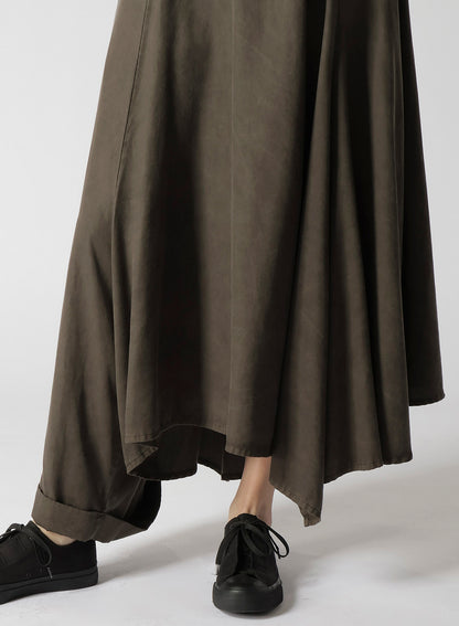 TENCEL PIGMENT DYEING DRAPED GATHED DETAIL SKIRT