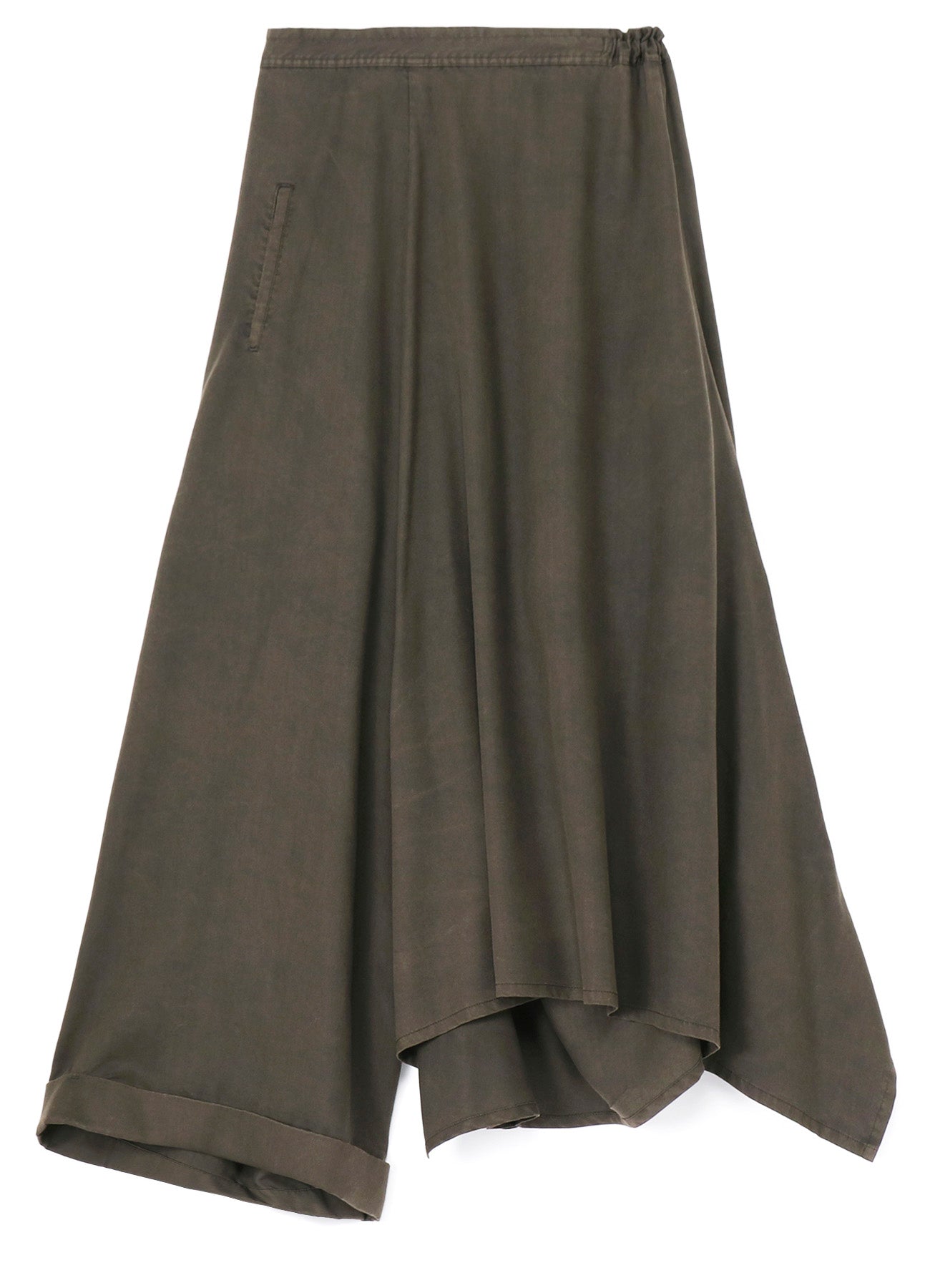 TENCEL PIGMENT DYEING DRAPED GATHED DETAIL SKIRT