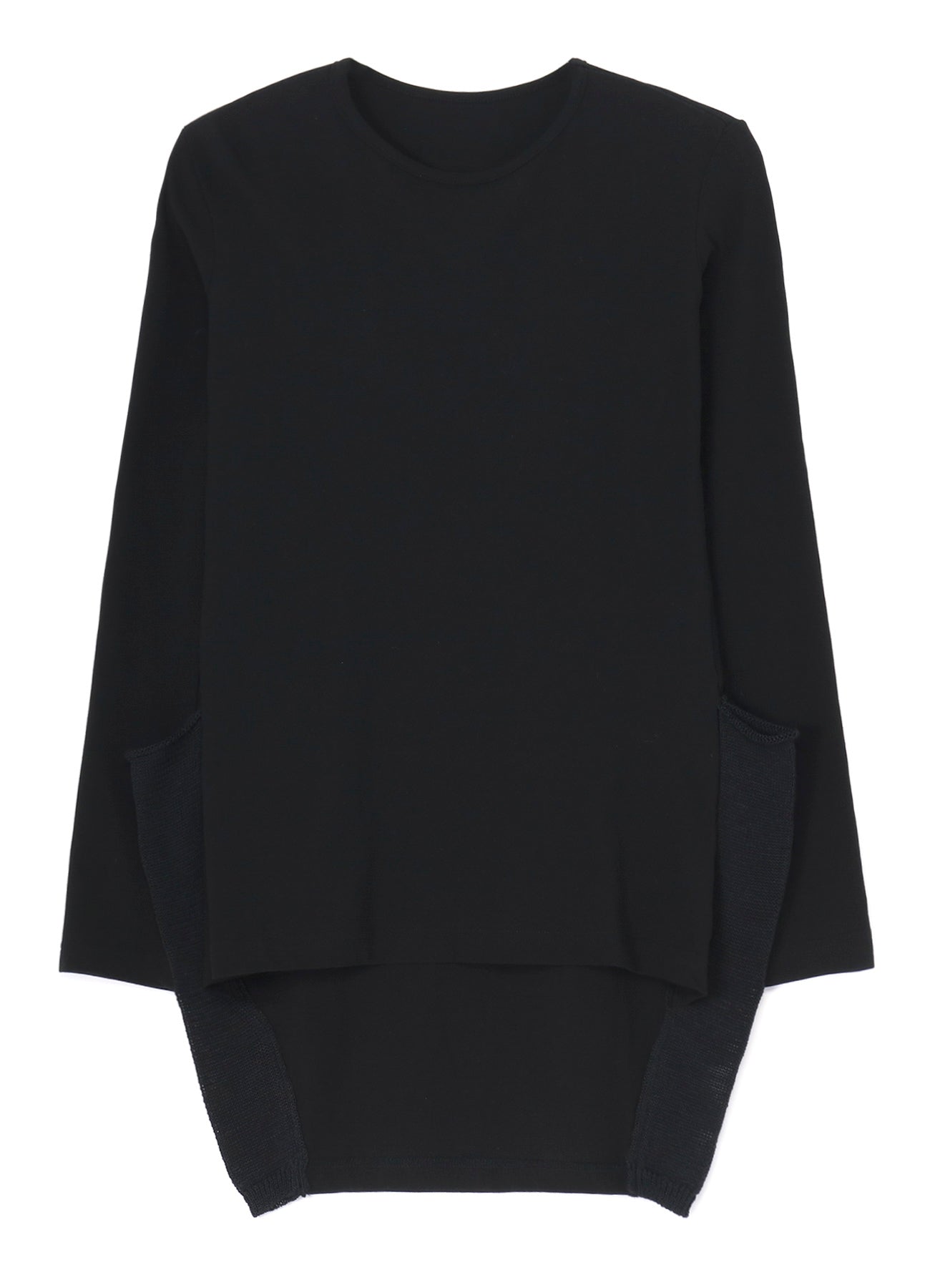 FRESCA 20 FINE JERSEY SIDE KNIT DETAIL LONG SLV TOP