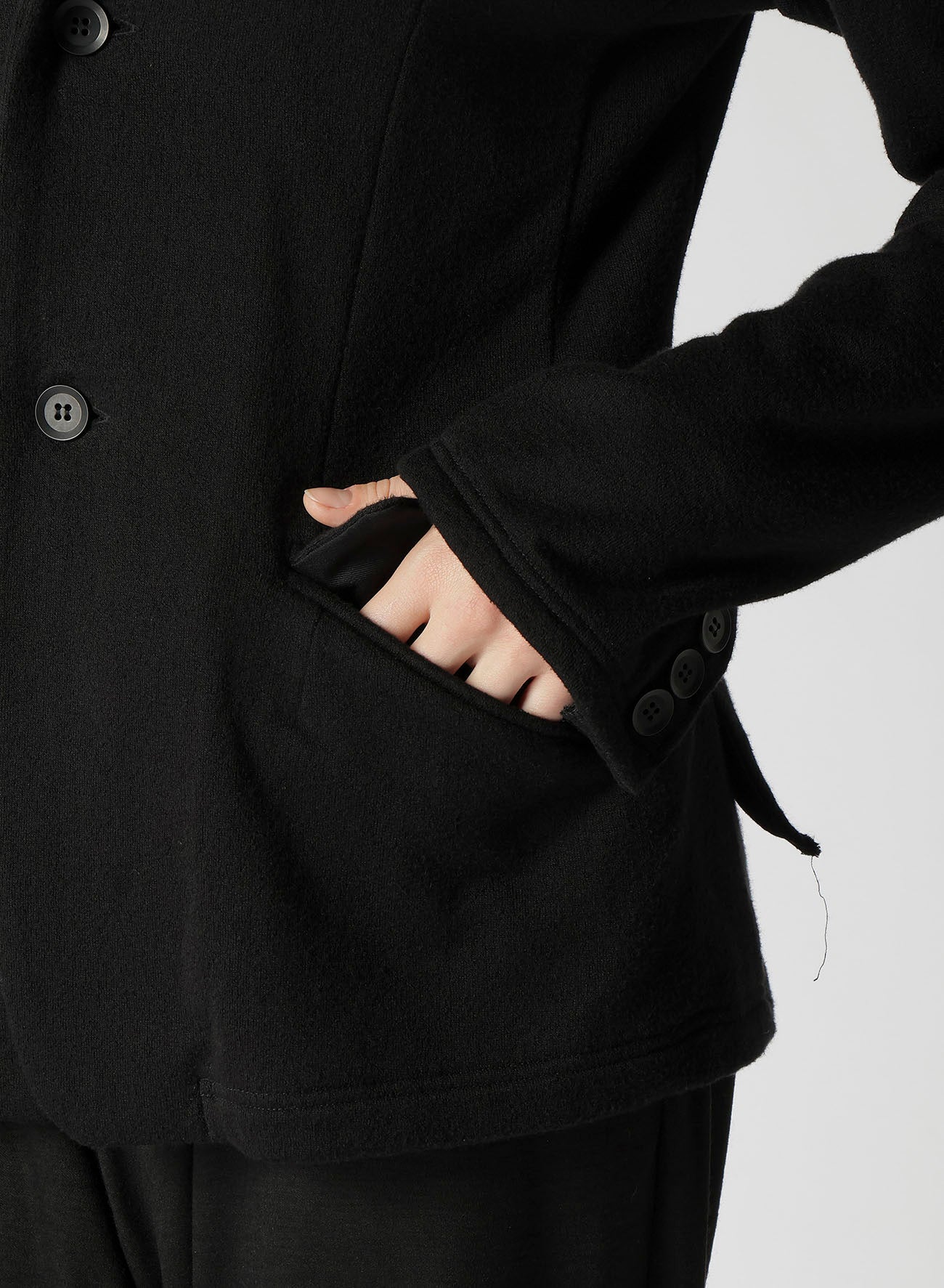 SUPIMA COTTON PILE SINGLE BUTTON JERSEY JACKET