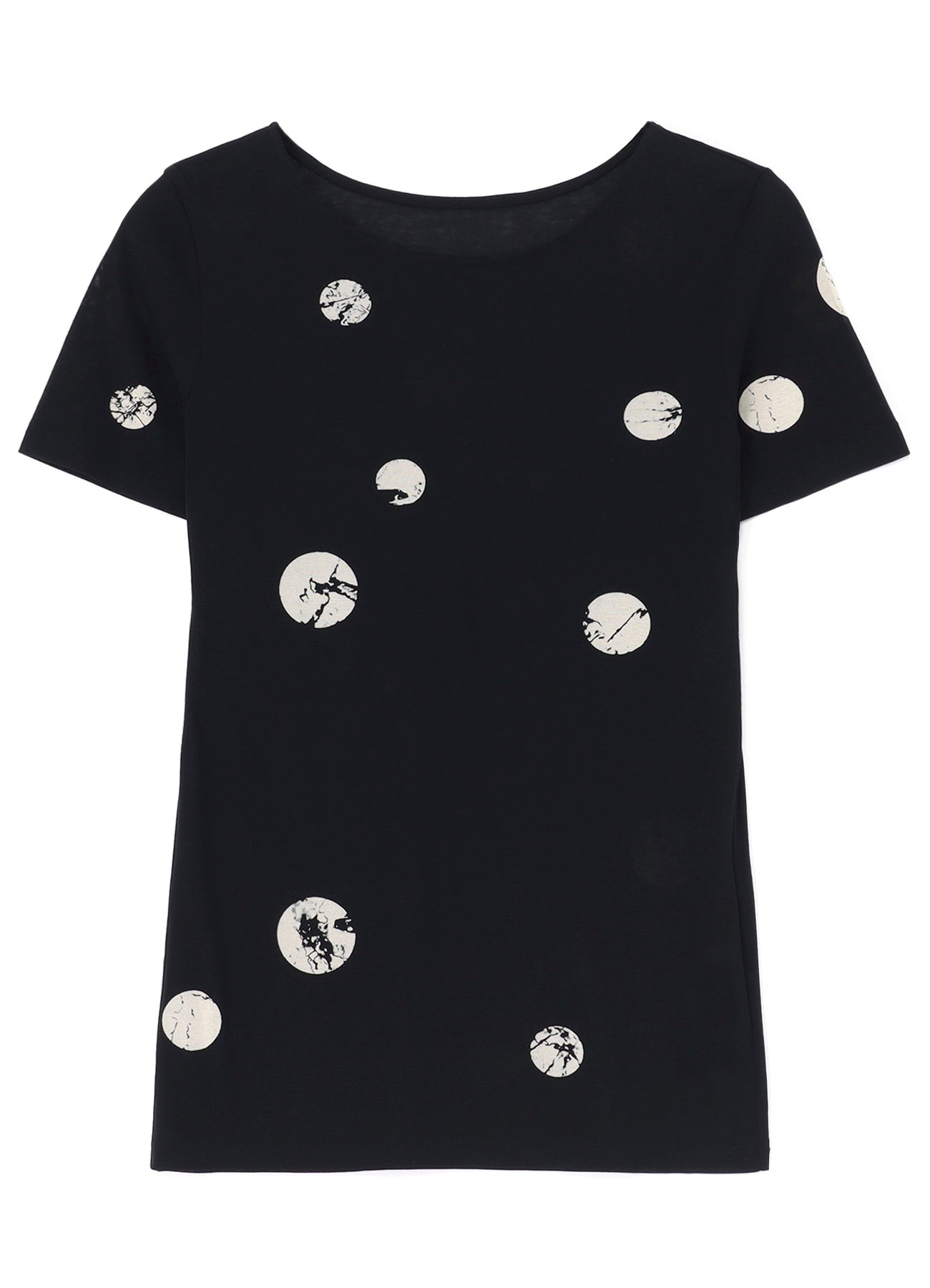 DISCHARGING DOT SHORT SLV ROUND NECK