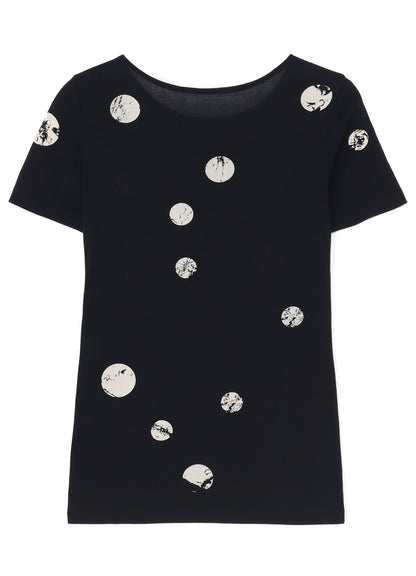 DISCHARGING DOT SHORT SLV ROUND NECK