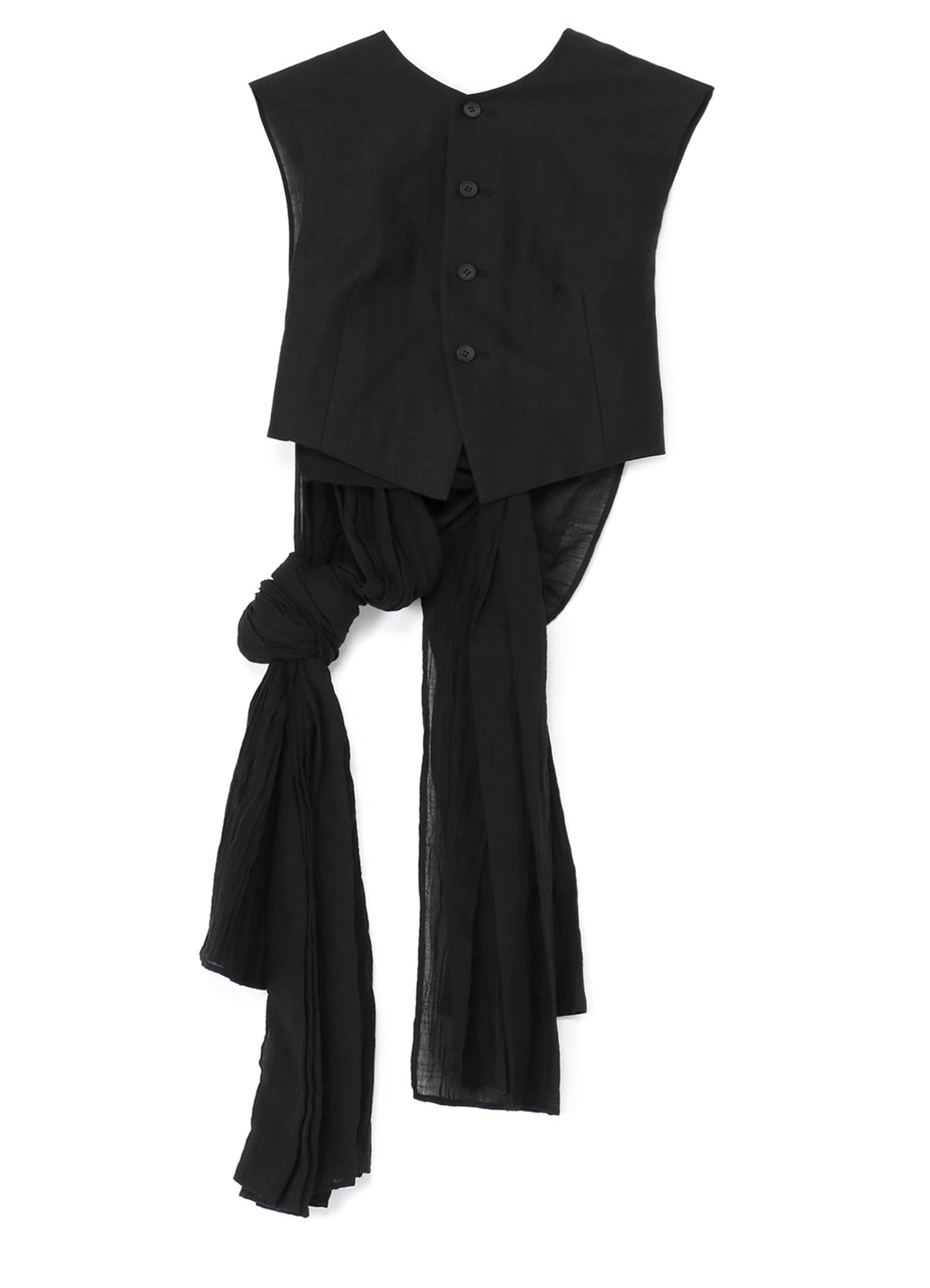 HIGH TWISTED GABARDINE BACKSIDE KNOT DETAIL VEST