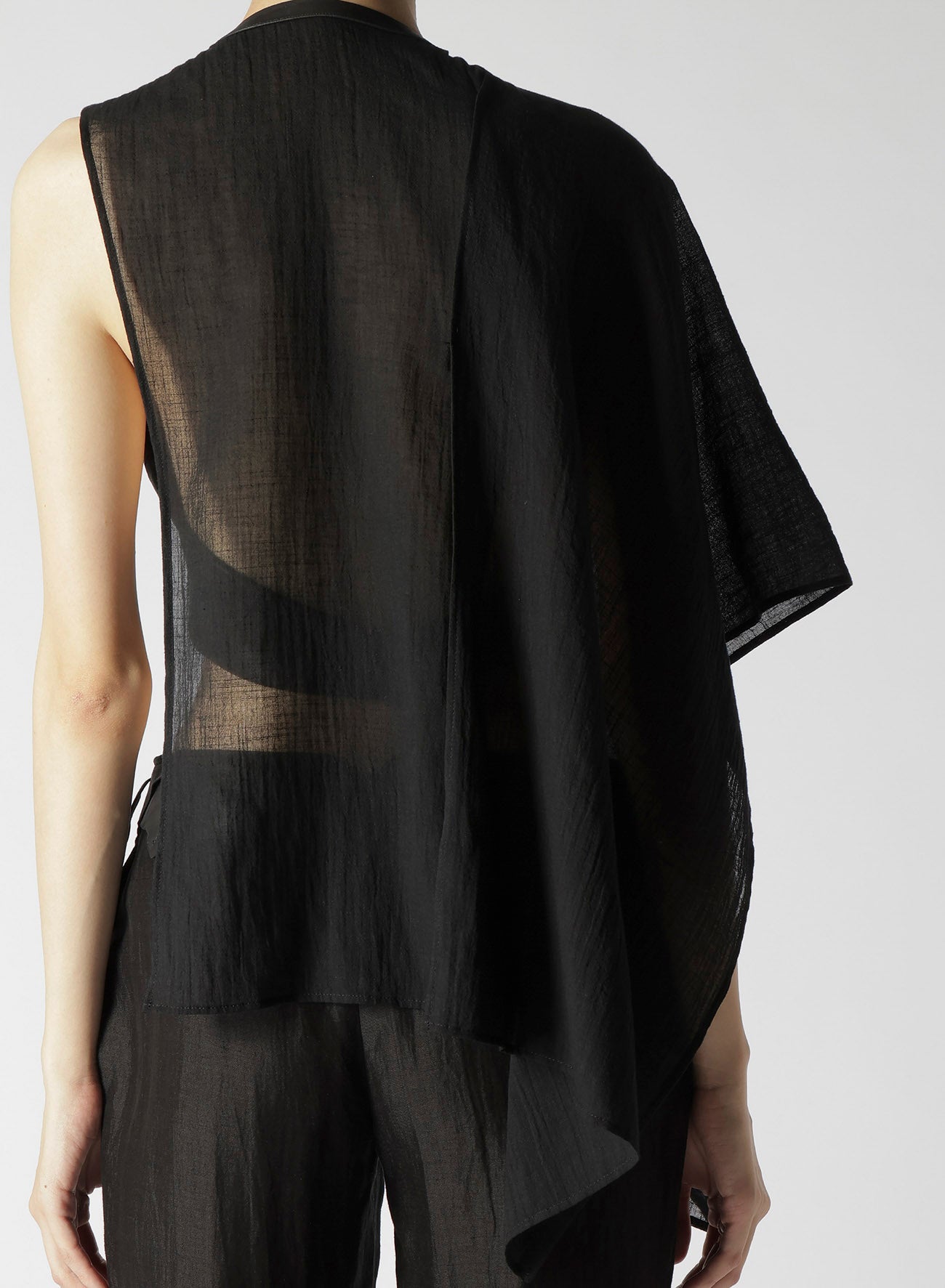 DOUBLE FACE GOAT LEATHER R STOLE DETAIL VEST – THE SHOP YOHJI YAMAMOTO