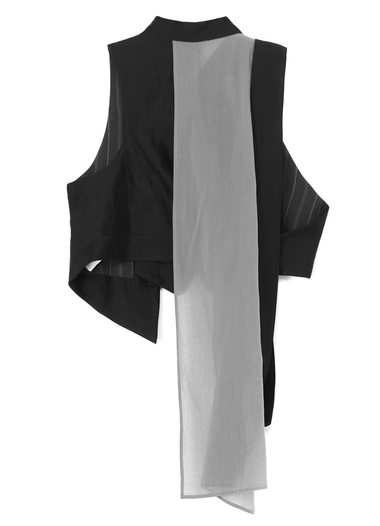 HIGH TWISTED GABARDINE BELTED UNBALANCE VEST