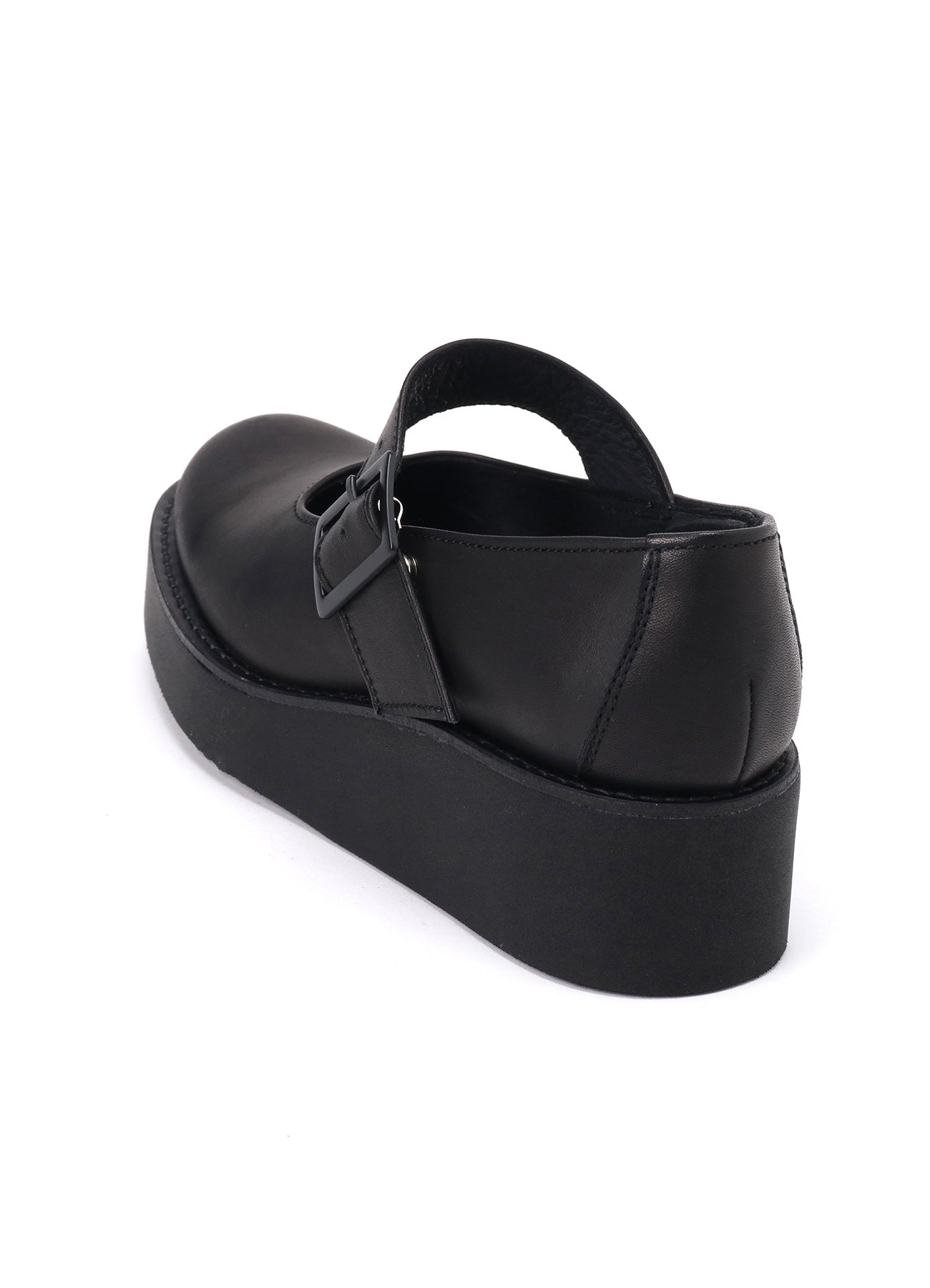 SOFT SMOOTH LEATHER PLATFORM STRAP SHOES