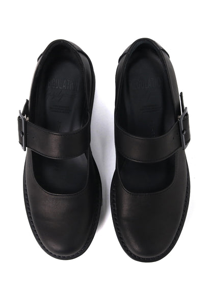 SOFT SMOOTH LEATHER PLATFORM STRAP SHOES