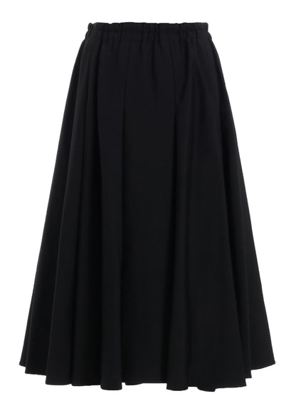 WOOL GABADINE R-TUCK FLARE SKIRT