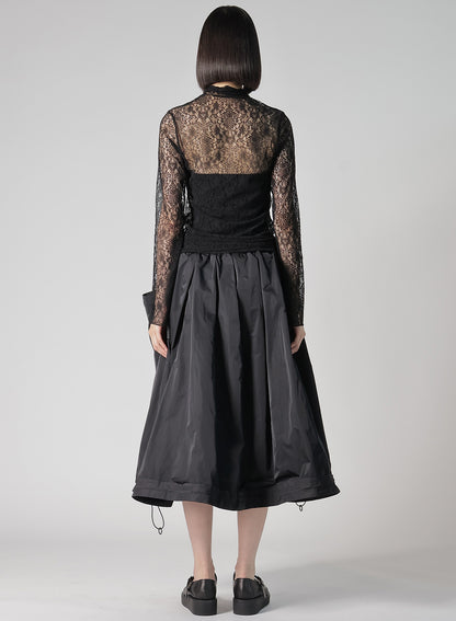 STRETCHED LACE R-TURTLENECK T