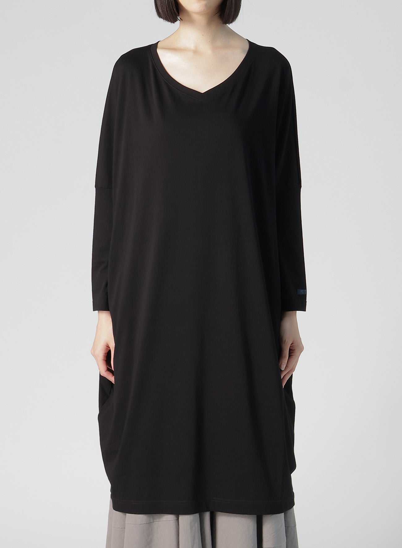 COTTON SINGLE JERSEY R-DOLMAN BIG DRESS