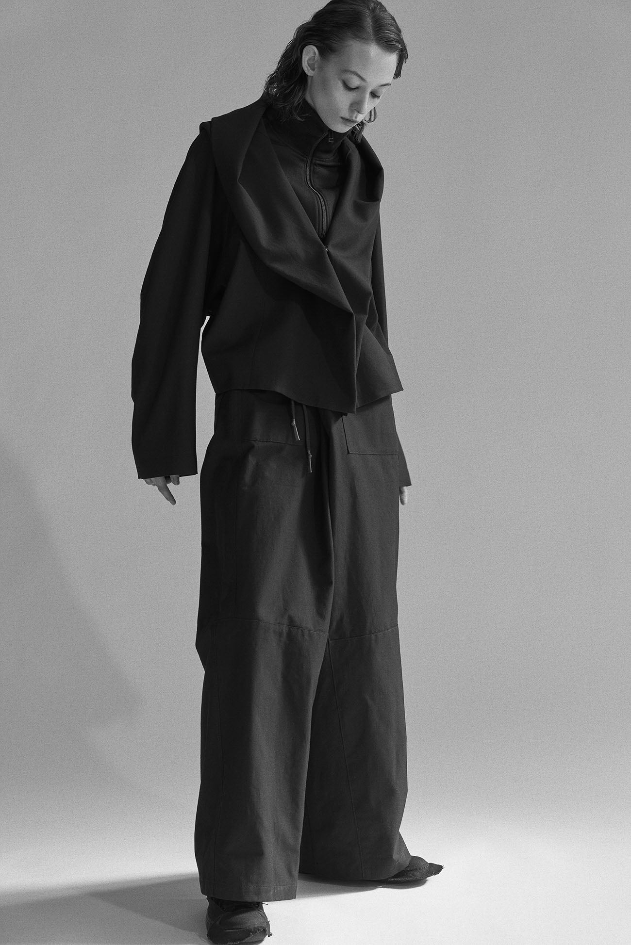 COTTON CANVAS WIDE LEG PANEL PANTS – THE SHOP YOHJI YAMAMOTO