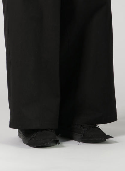 COTTON CANVAS WIDE LEG PANEL PANTS