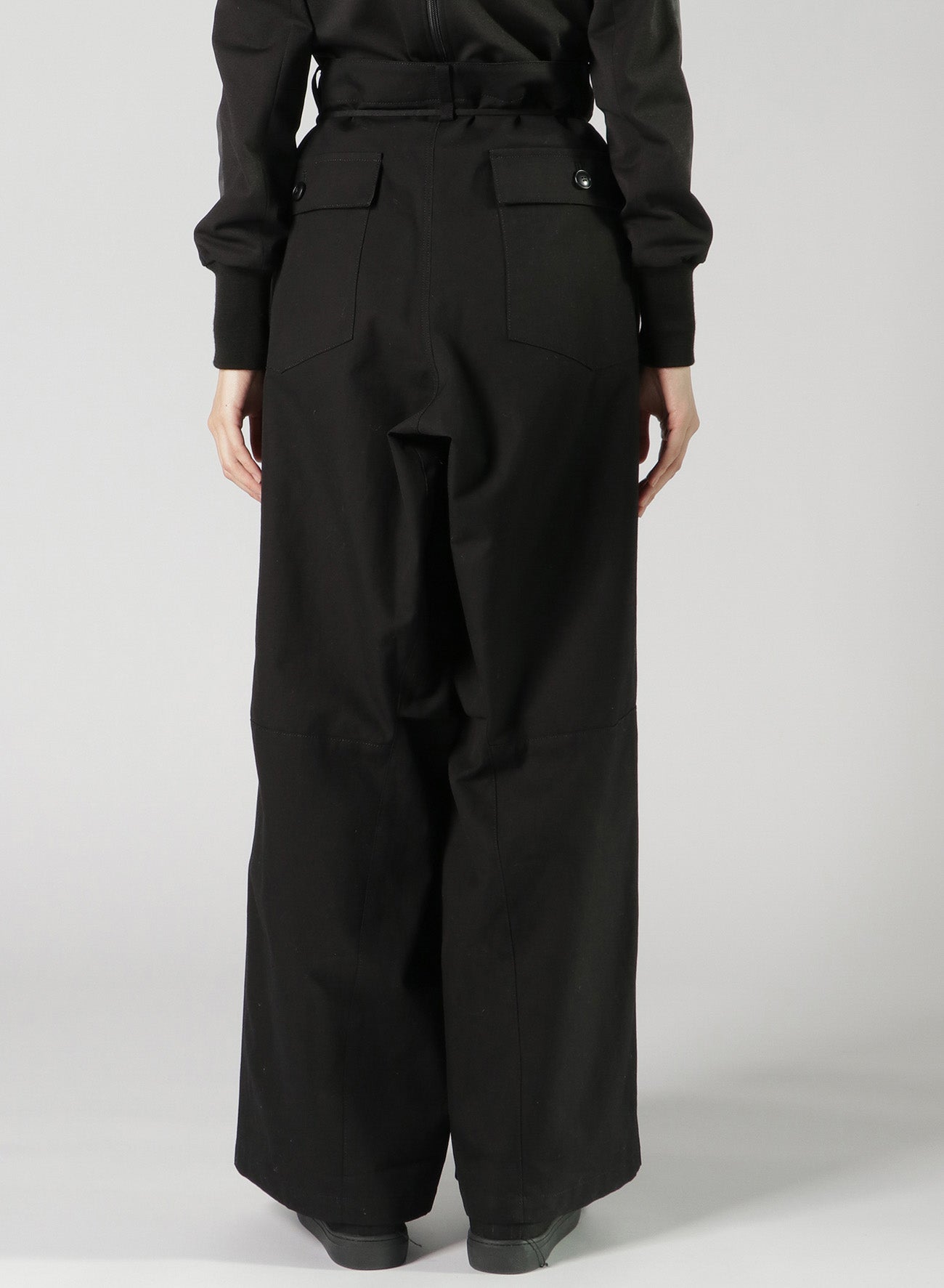 COTTON CANVAS WIDE LEG PANEL PANTS