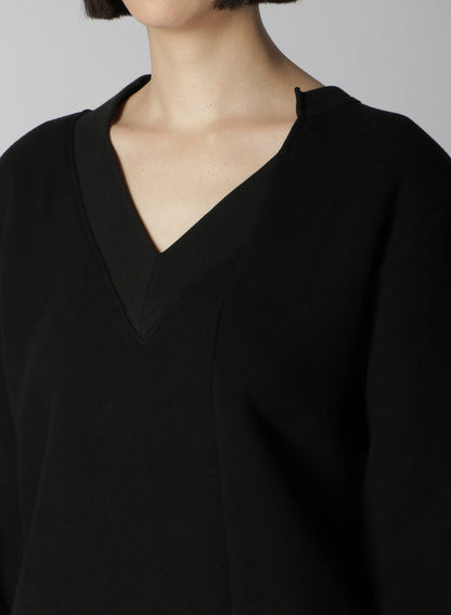 Liy/C BACKSIDE FLEECE R-V NECK COMBINATION