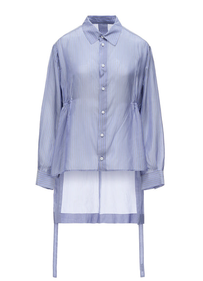 STRIPED GATHERED BLOUSE