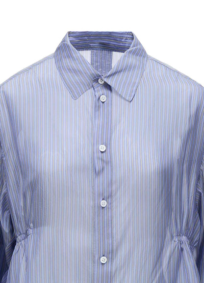 STRIPED GATHERED BLOUSE