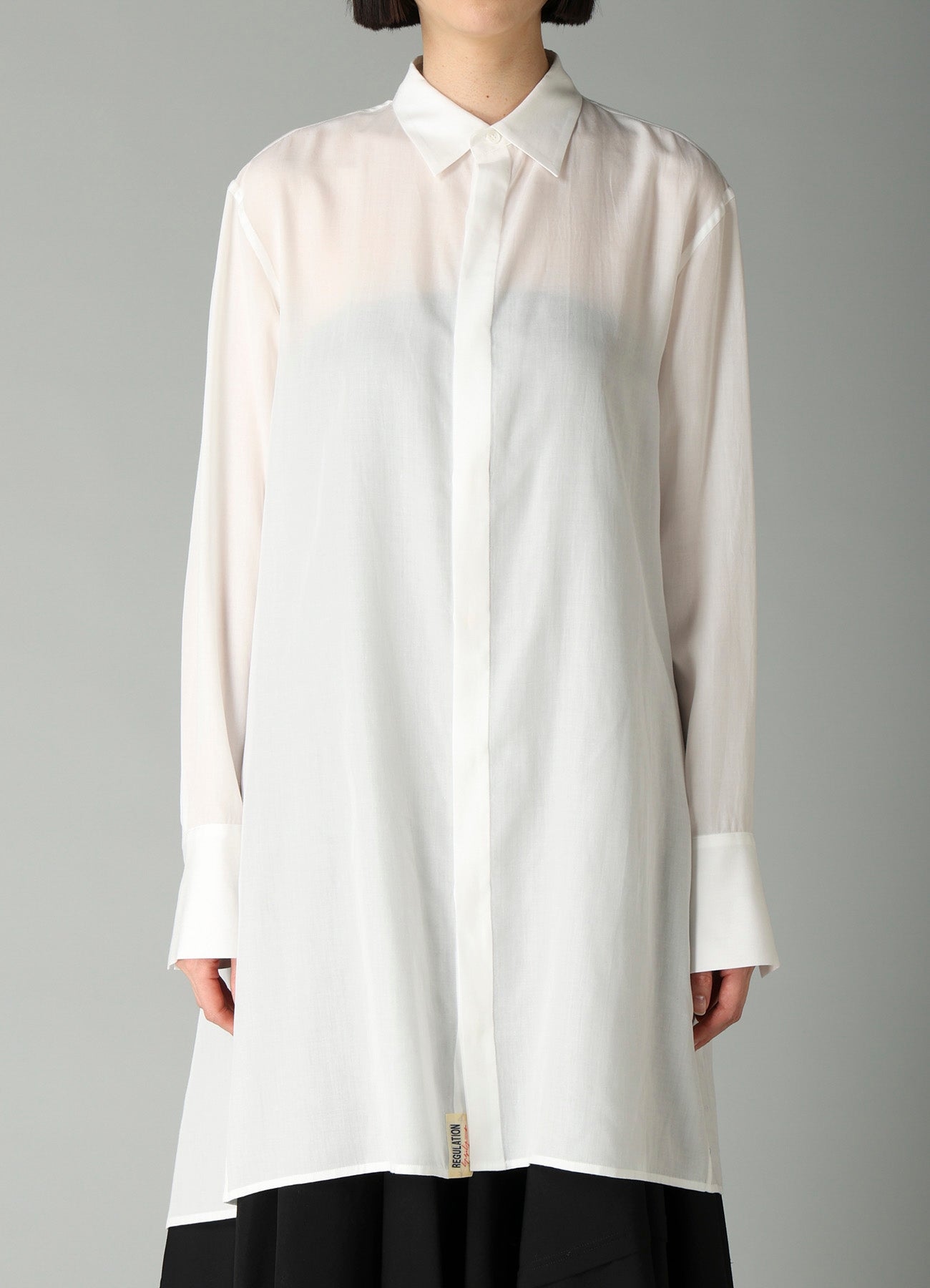 CELLULOSE POPLIN BACK FLARE SHIRT
