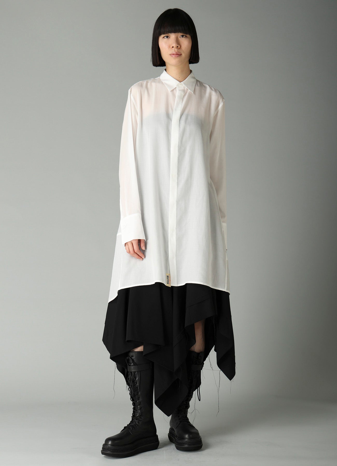 CELLULOSE POPLIN BACK FLARE SHIRT