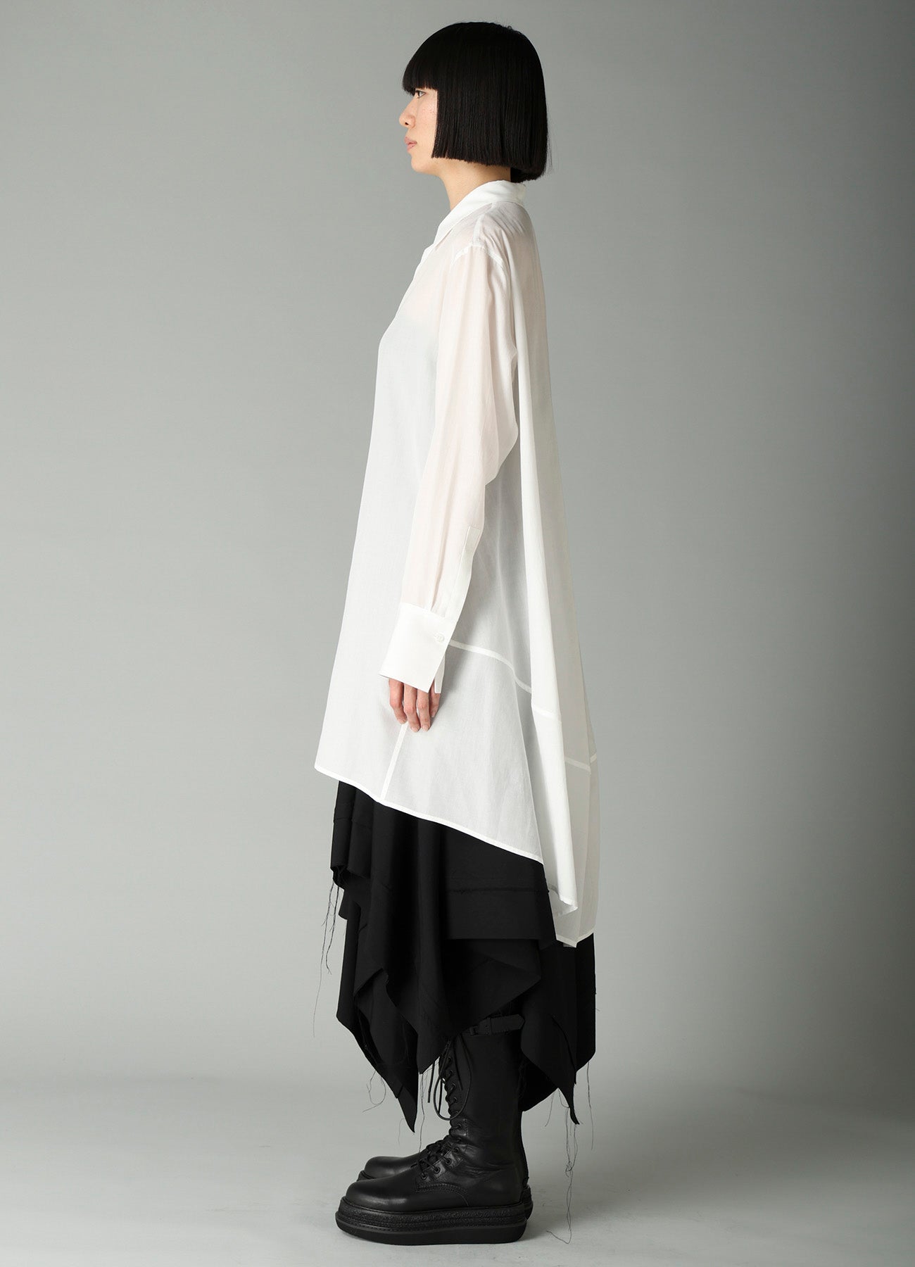 CELLULOSE POPLIN BACK FLARE SHIRT