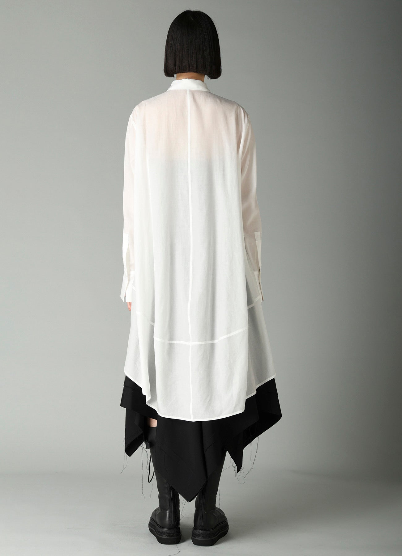 CELLULOSE POPLIN BACK FLARE SHIRT