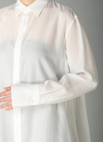 CELLULOSE POPLIN BACK FLARE SHIRT