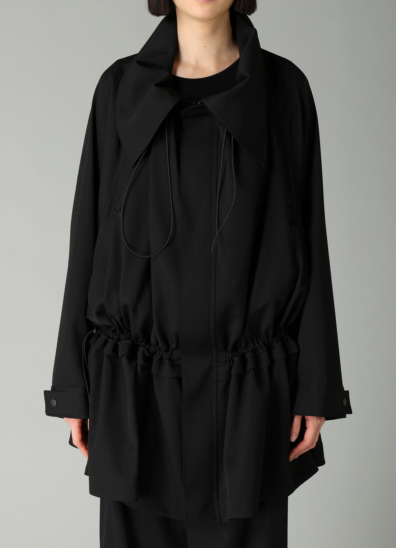 GABARDINE DRAWSTRING COAT