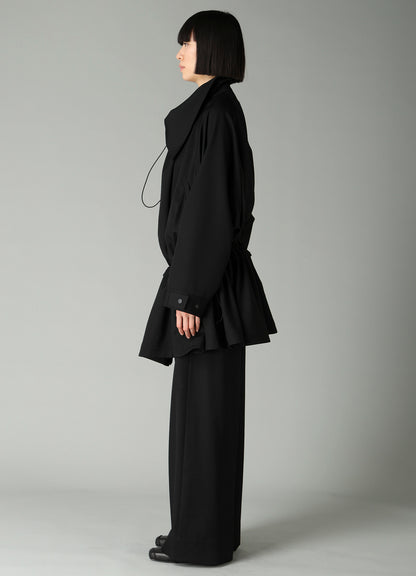 GABARDINE DRAWSTRING COAT