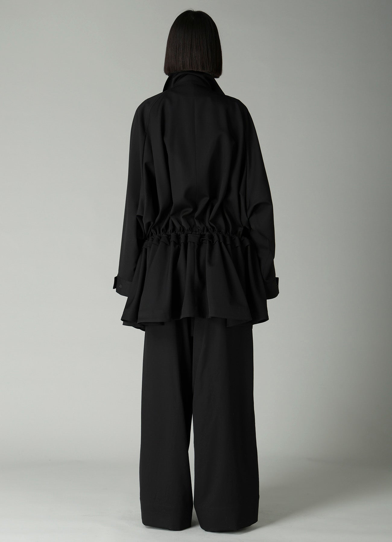GABARDINE DRAWSTRING COAT