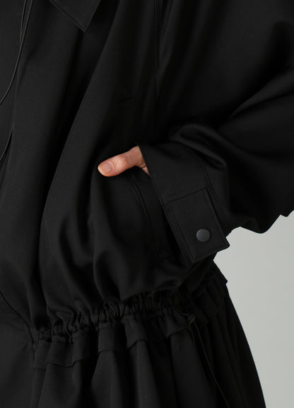 GABARDINE DRAWSTRING COAT