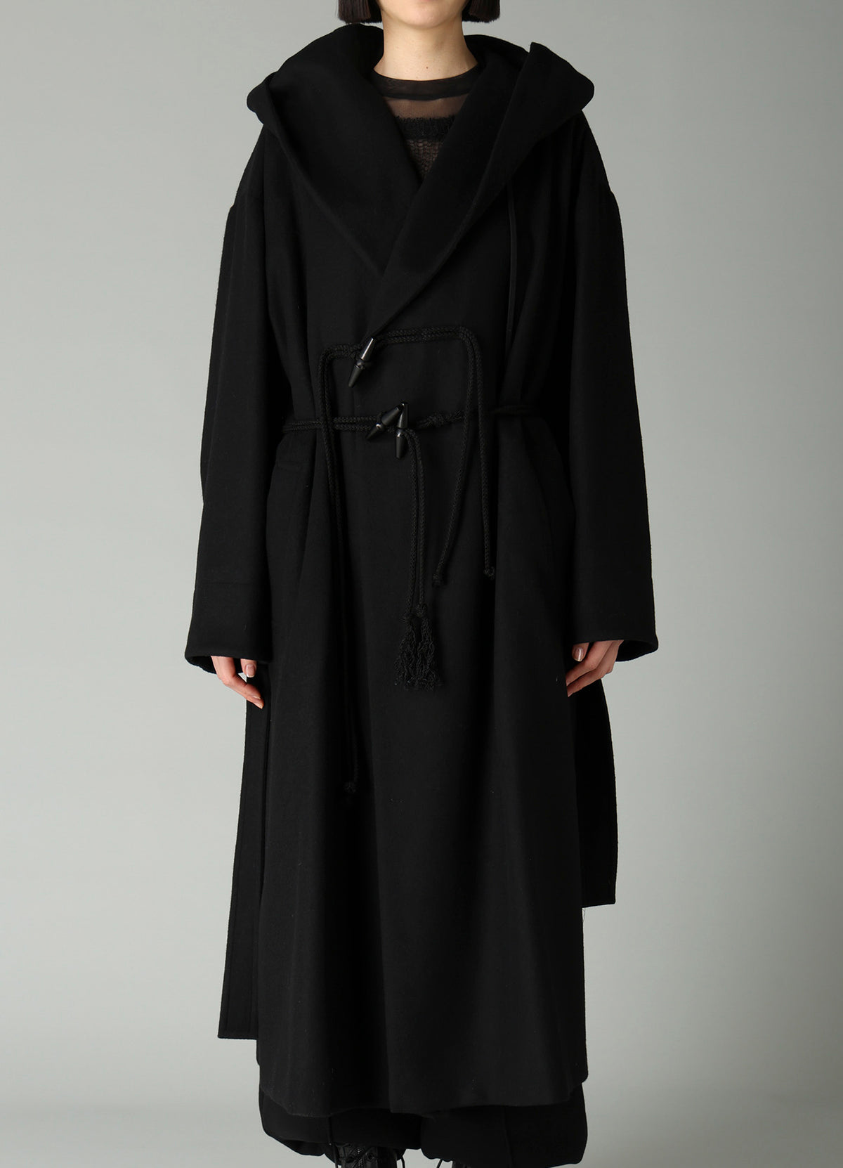MELTON HOODED DUFFLE COAT